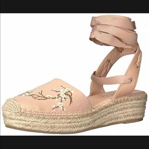 Nanette Lepore Floral Lace Up Wrap Espadrilles